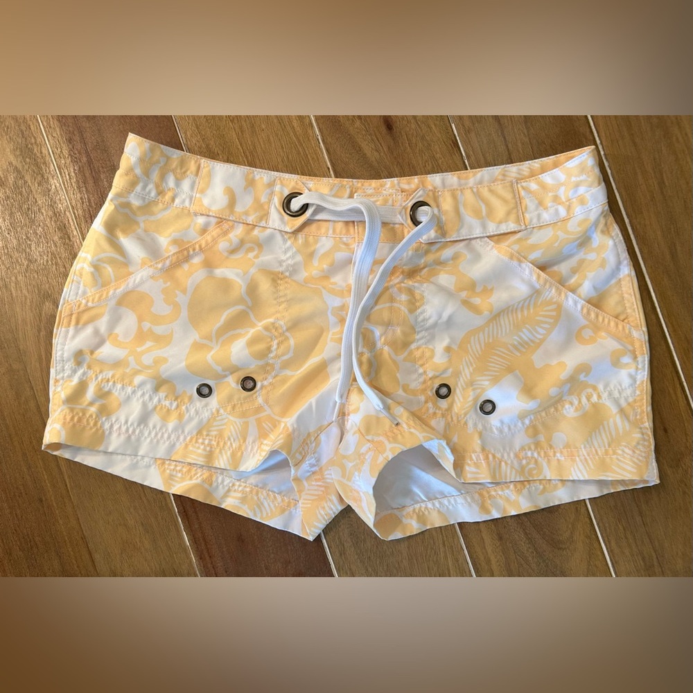 Lucy Yellow and White Floral board ‎ Shorts